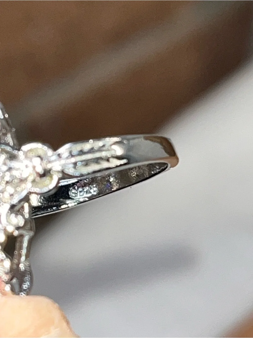 925 Sterling Silver Amethyst & Moissanite Cocktail Ring 7 Vintage Art Deco